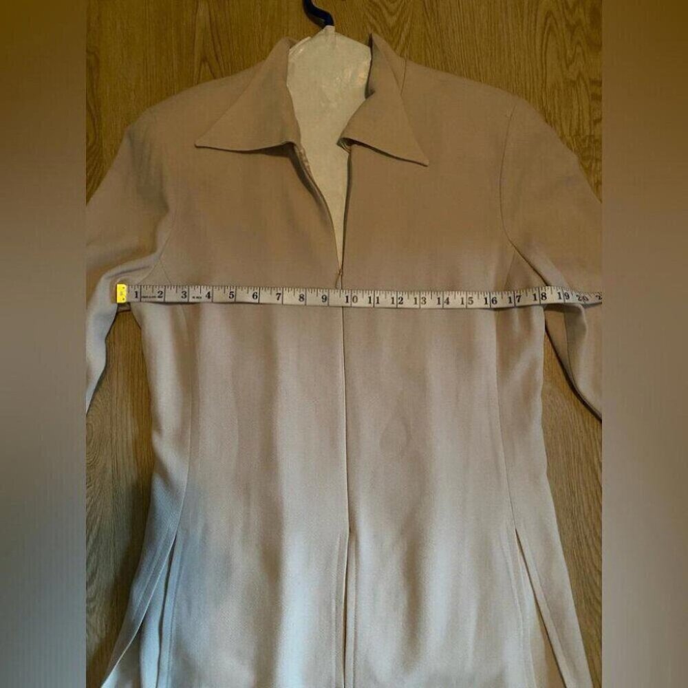 Cream 90s Vintage Blazer Dress Medium Quiet Luxury Minimalist Corporate Chic - Picture 7 of 14